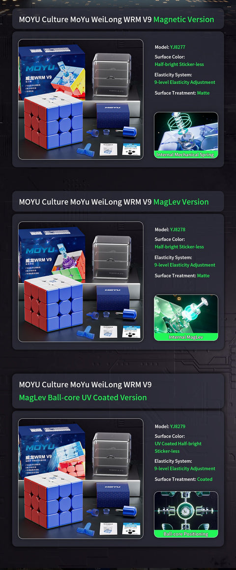 3x3x3 Moyu Weilong WRM V9 Magnetic Maglev Ball Core UV Coated