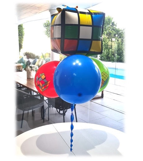 4D Foil Square Rubix Cube Party Balloon 50cm