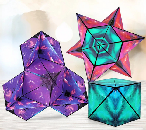 Magnetic 3D folding changing shape cubes - Purple