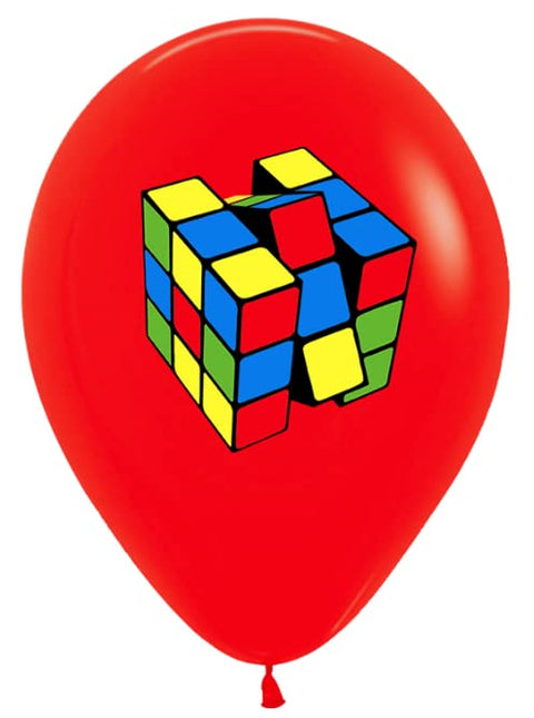Red Rubiks Cube Balloon 30cm