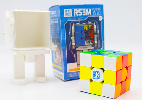 3X3x3 Moyu RS3M V5 Magnetic + Maglev + Ball Core + UV + Robot Cube Stand