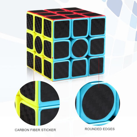 3x3x3 Bright with Black Carbon Stickers