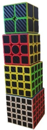 Carbon Fiber Cube Gift Pack: 2x2, 3x3, 4x4, 5x5