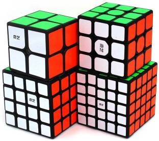 Qiyi Starter Cube Gift Pack: 2x2, 3x3, 4x4, 5x5, black