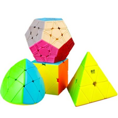 Qiyi Non Cube Gift Pack Stickerless with Pyraminx, Skewb, Megaminx, Mastermorphix