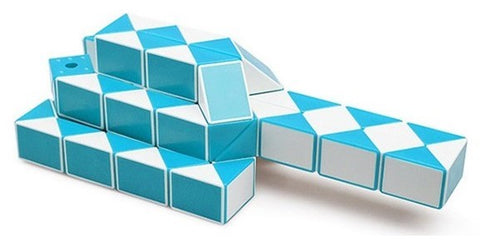 Twisted Ruler Snake Cube Blue 72 blocks