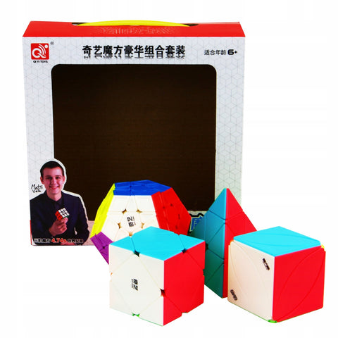 Qiyi Non-Cube Gift Pack Stickerless: Ivy, Megaminx, Skewb and Pyraminx